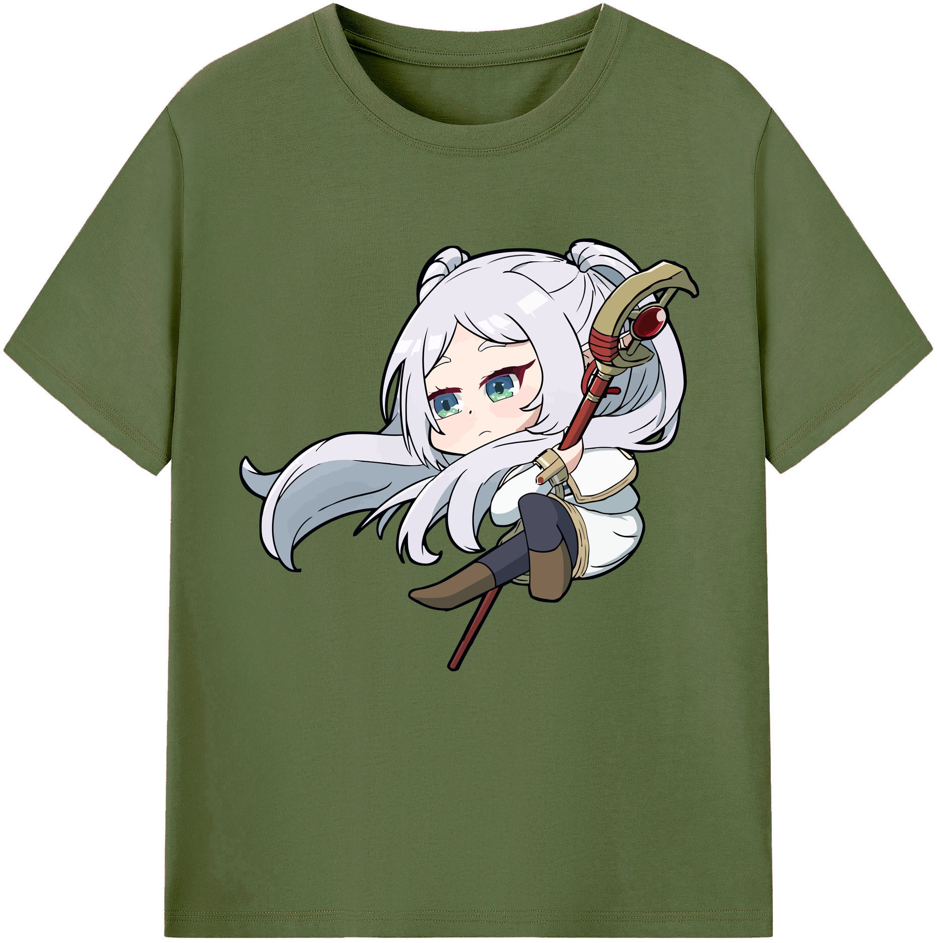 （画像用） 葬送のフリーレン Frieren 綿100％半袖Tシャツ（フロントプリント）